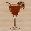 A vector graphic illustration of a cocktail in a glass, suitable for digital cutting machines and laser engraving.