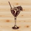 Stylish Glass Design Clipart A glass filled with a colorful cocktail, suitable for vector art and design projects.