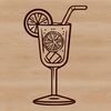 A stylized illustration of a cocktail in a glass, suitable for digital cutting machines like Cricut.