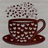 Sweet Coffee Design Vector Art A simple illustration of a cup with love hearts incorporated into the design.