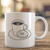 Donut on a Coffee Cup Vector Illustration A digital illustration of a donut on a coffee cup, depicted in vector graphics.