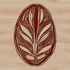A stylized illustration of a single coffee bean, designed as a vector graphic.