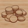 Vector Money Art Collection A high-quality illustration of coins in various denominations.