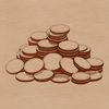 Metallic Coin Collection in Vector Format A set of metallic coins with various denominations and designs in a single vector graphic format.
