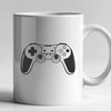 Ergonomic Game Controller Vector Art A detailed illustration of a standard game controller with directional buttons and analog sticks.