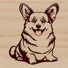 Sitting Corgi Graphic Illustration A stylized illustration of a sitting Corgi, suitable for graphic design projects and vector art.