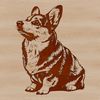 Cute Vector Dog Breed Design A small-sized Corgi breed dog sitting on its haunches, suitable for vector art designs.