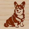 Friendly Corgi Vector Art A small dog breed, the corgi is depicted in a sitting position, suitable for use as vector art or clip art.