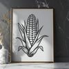 Free SVG Ear of Corn Design A stylized illustration of an ear of corn in vector format.