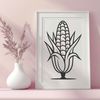 Free Vector Corn on the Cob A stylized illustration of a corn on the cob with kernels, suitable for vector graphics and design projects.