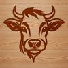 Bovine Portrait A detailed illustration of a cow's head featuring distinctive facial features and a gentle expression.