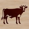 A simple illustration of a cow in a farm setting, suitable for commercial or personal projects.