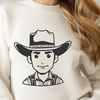 Rugged Western Rider Illustration A stylized illustration of a rugged cowboy in western attire, suitable for vector graphics and digital design.