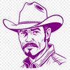 Western Rodeo SVG Vector Illustration A digital illustration of a cowboy in a Western-style outfit, designed as a vector graphic for various uses.