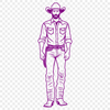 Western Hero Illustration A stylized illustration of a cowboy in a classic western pose.