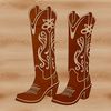 Rugged Western Footwear Vector Art A pair of cowboy boots with intricate stitching and decorative details, suitable for vector art designs.