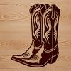 Classic Boot Design Illustration A pair of classic cowboy boots with intricate design details.