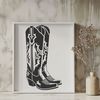 Intricate Stitching Boots Image A pair of traditional cowboy boots with intricate stitching and decorative details.