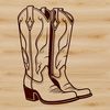Western Boot Design Vector Graphic A pair of western-style cowboy boots with intricate stitching and buckle details in a vector graphic format.