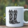 Vector Cowboy Boots Design A pair of cowboy boots in vector design, suitable for digital cutting and crafting projects.