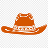 Classic Western Cowboy Hat Icon A classic Western-style cowboy hat with wide brim and high crown.