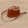Stylish Cowboy Chapeau Illustration A stylized illustration of a classic cowboy hat, suitable for vector design and cutting machine applications.