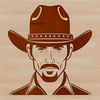 A digital illustration of a cowboy in a classic western pose, suitable for vector design and commercial or personal use.