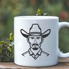 Western Character SVG Clip Art A graphic representation of a cowboy designed for digital use and cutting machine compatibility.
