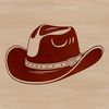 Classic Cowboy Headgear Icon A classic cowboy hat made from interlocking lines, suitable for vector design.