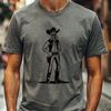 Western Icon Vector Graphic A vector illustration of a cowboy in a classic pose, suitable for digital design projects.
