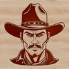 A silhouette of a cowboy with a cowboy hat and boots, suitable for vector graphic designs.