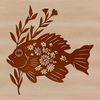 A detailed illustration of a freshwater fish with scales and fins, suitable for digital cutting machines.