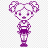 Cheerful Girl in Motion A young female cheerleader in motion, perfect for sports-themed designs.