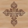 Ornate Cross Symbol A traditional ornate cross with intricate details, suitable for religious and decorative purposes.