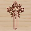 Floral Cross Design Vector A traditional cross design featuring intricate floral motifs.
