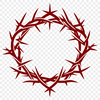 Christian Iconography Illustration A detailed, hand-drawn illustration of the Crown of Thorns from Christian tradition.