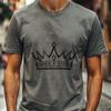 Elegant Crown Vector Graphic A stylized crown designed as a vector image with detailed lines and shapes, suitable for cutting machines like Cricut.