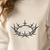 Beautiful SVG Symbolism A detailed vector illustration of the Crown of Thorns, symbolizing religious devotion.