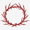 A decorative crown with thorns made from intricate lines and curves, symbolizing religious themes.