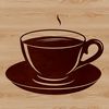 A simple outline illustration of a cup designed for digital cutting and crafting.