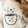 A stylized cup design with love hearts, ideal for crafting and cutting machine projects.