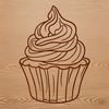 Cupcake Clip Art Illustration A vector graphic representation of a cupcake dessert with decorative toppings.
