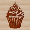 Beautiful Single-Layered Cupcake Illustration Illustrative graphic of a single-layered dessert cupcake with frosting and sprinkles.