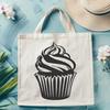 Simple Cake Graphics A simple illustrated cupcake design made from vector shapes.