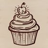Single Serving Cake Illustration An editable design of a single serving dessert cake.