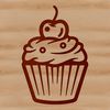 Whimsical Food Clipart Image A colorful cupcake with frosting and sprinkles, perfect for food illustrations or vector art.