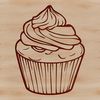 Delicious Design Icon A colorful illustration of a cupcake with decorations.