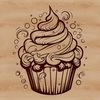 Cupcake Design Vector Image An edible dessert featuring a single tiered cake with cream cheese frosting.