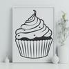 Whimsical Sweet Treat Vector A colorful vector illustration of a single cupcake on a flat surface.