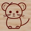 Adorable Mouse Illustration A simple line drawing of a cute mouse with a playful expression.